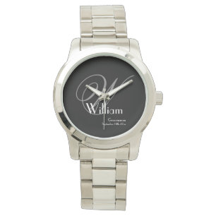 Hochzeitsgeschenk für Coole Monogramm Klassischer  Armbanduhr
