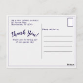 Hochzeitsgeschenk für das Blumenschiff Blue Gray B Postkarte (Rückseite)