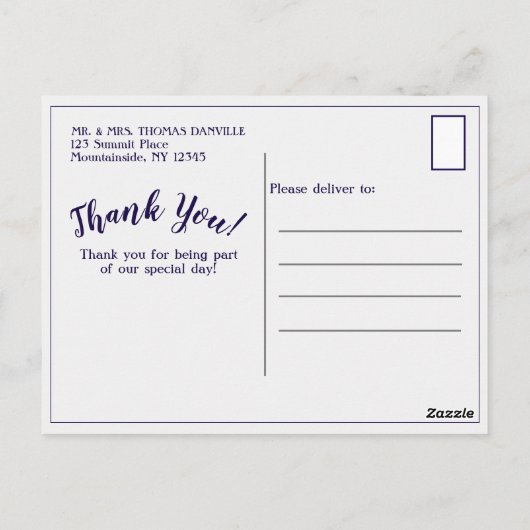 Hochzeitsgeschenk für das Blumenschiff Blue Gray B Postkarte (Rückseite)