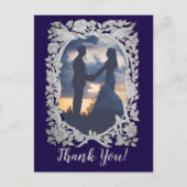 Hochzeitsgeschenk für das Blumenschiff Blue Gray B Postkarte (Vorderseite)