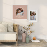 Hochzeitsgeschenk für Foto in Rosa Wohngestaltung<br><div class="desc">Gemeinsam ein paar rosa gürtelige Foto Hochzeitsankündigung und Geschenkposter Druck. Moderne,  mädchenhaft elegante pfirsichrosa Farbgebung.</div>