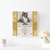 Hochzeitsgeschenk für Foto und Personalisierte Wal Quadratische Wanduhr (Zuhause)