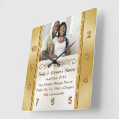 Hochzeitsgeschenk für Foto und Personalisierte Wal Quadratische Wanduhr (Winkel)