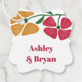 Hochzeitsgeschenk für helle und farbenfrohe Blumen Geschenkanhänger (Vorderseite)