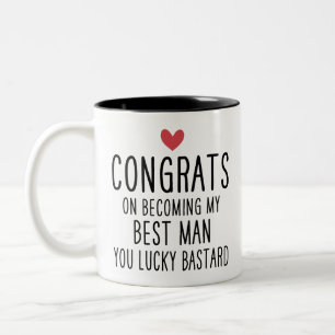 Hochzeitsgeschenk Gratons, mein bester Mann zu sei Zweifarbige Tasse