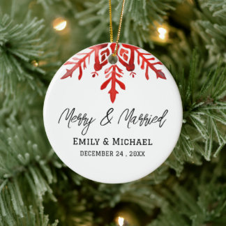 Hochzeitsgeschenk in Form eines Weihnachtsschmucks Keramik Ornament