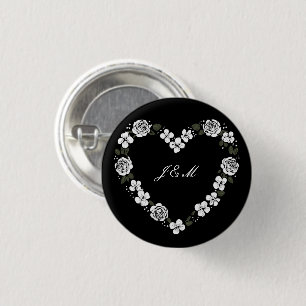 Hochzeitsgeschenk-Knopf - schwarzes und weißes Her Button