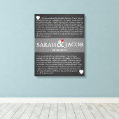 Hochzeitsgeschenk Leinwand zum Jubiläum (Insitu (Holzboden))