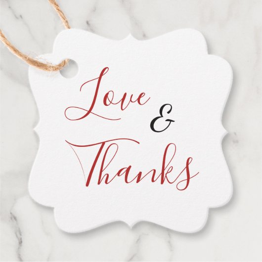 Hochzeitsgeschenk Liebe & Dank Geschenkanhänger (Vorderseite)