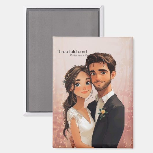 Hochzeitsgeschenk Magnet (Vorderseite/Rückseite)