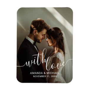 Hochzeitsgeschenk mit dem Text 'Mit Liebe' und eig Magnet