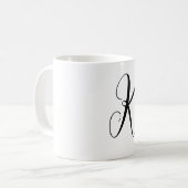 Hochzeitsgeschenk mit monogrammiertem Anfangsbuchs Kaffeetasse (Vorderseite Links)