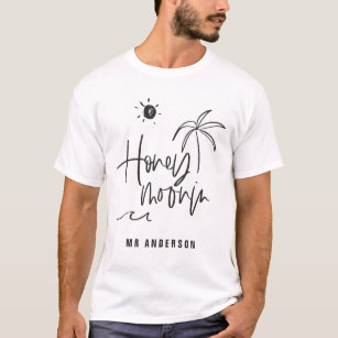 Hochzeitsgeschenk mit Palmen, tropischer Strand T-Shirt