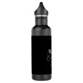 Hochzeitsgeschenk Modernes Monogramm Cool Schwarz Edelstahlflasche (Links)