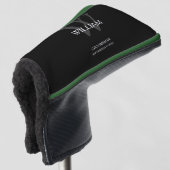 Hochzeitsgeschenk Modernes Monogramm Cool Schwarz Golf Headcover (3/4 Vorderseite)