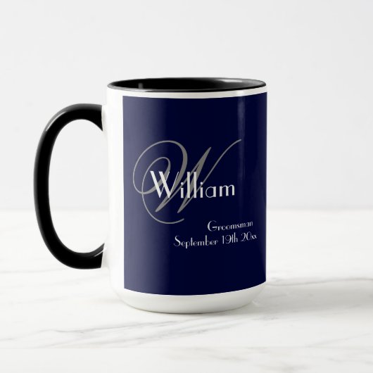 Hochzeitsgeschenk Modernes Monogramm Name Cool Tasse (Links)