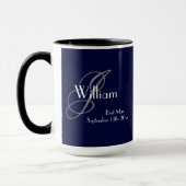 Hochzeitsgeschenk Modernes Monogramm + Name Cool Tasse (Links)