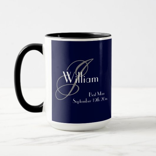 Hochzeitsgeschenk Modernes Monogramm + Name Cool Tasse (Links)