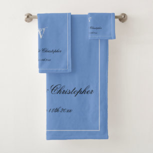 Hochzeitsgeschenk Modernes Monogramm Neu-Geschenk  Badhandtuch Set