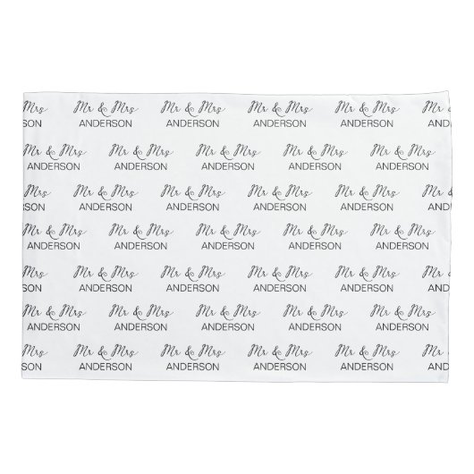 Hochzeitsgeschenk - Mr. and Mrs. personalisierte B Kissenbezug (Rückseite)