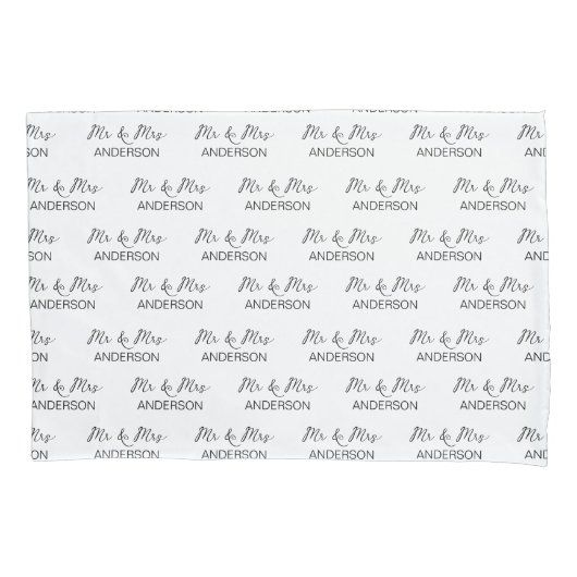 Hochzeitsgeschenk - Mr. and Mrs. personalisierte B Kissenbezug (Vorderseite)