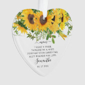 Hochzeitsgeschenk Mutter der Braut Sonnenblume Ornament (Vorderseite)