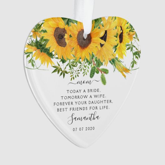 Hochzeitsgeschenk Mutter der Braut Sonnenblume Ornament (Vorderseite)