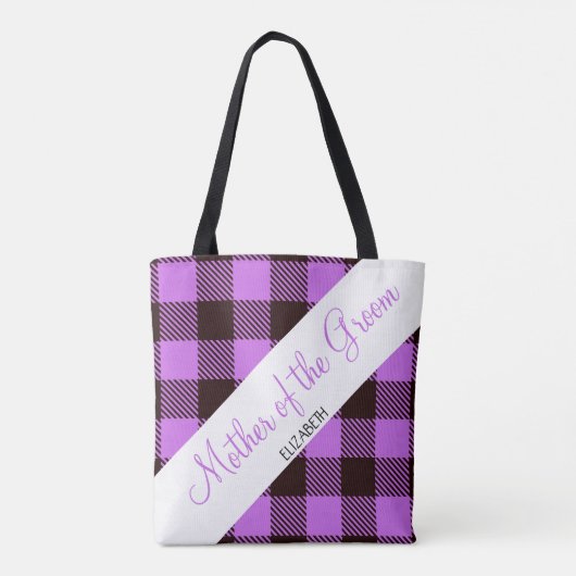 Hochzeitsgeschenk Orchid Tartan Mutter des Gräuels Tasche (Rückseite)