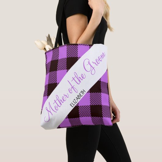 Hochzeitsgeschenk Orchid Tartan Mutter des Gräuels Tasche (Von Nahem)