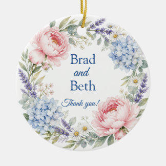 Hochzeitsgeschenk-Ornament für florale Paare Keramik Ornament