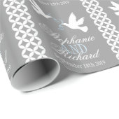Hochzeitsgeschenk-Packpapier mit zwei weißen Geschenkpapier (Rolleneckpunkt)