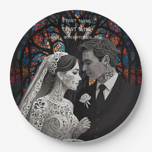 Hochzeitsgeschenk personalisierte Geschenkideen Pappteller (Vorderseite)