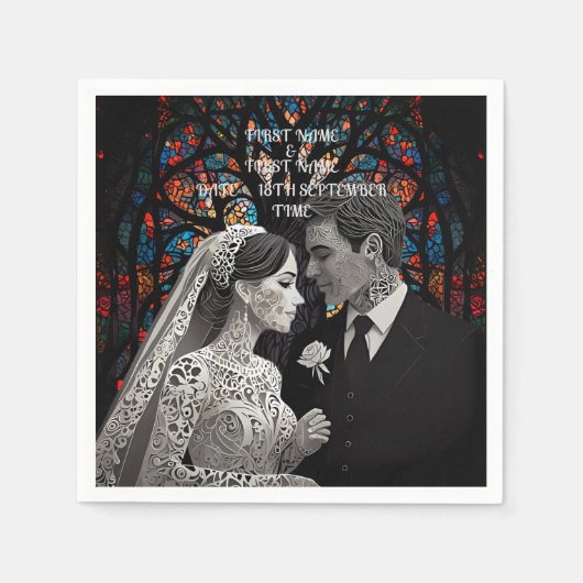 Hochzeitsgeschenk personalisierte Geschenkideen Serviette (Vorderseite)