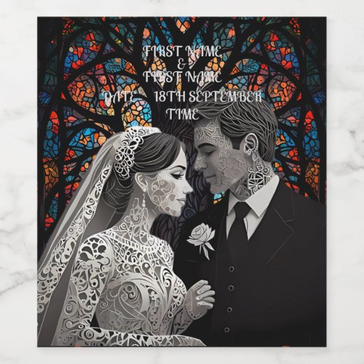 Hochzeitsgeschenk personalisierte Geschenkideen Weinetikett (Einzelnes Label)