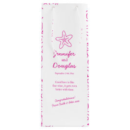 Hochzeitsgeschenk personalisierte Tasche mit rosa  Geschenktüte Für Weinflaschen