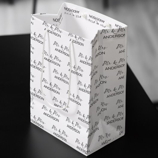 Hochzeitsgeschenk personalisierter Name Mittlere Geschenktüte