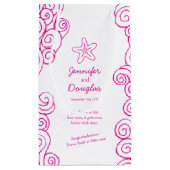 Hochzeitsgeschenk personalisierter, rosa Seesterns Kleine Geschenktüte (Rückseite)