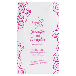 Hochzeitsgeschenk personalisierter, rosa Seesterns Kleine Geschenktüte
