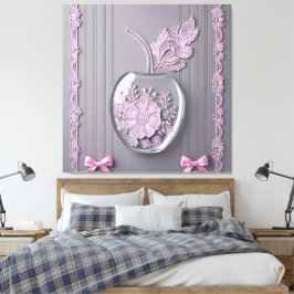 Hochzeitsgeschenk Rosa und Grau Bläserglas Kunst Leinwanddruck