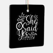 Hochzeitsgeschenk sagt sie ja keramikornament (Rechts)