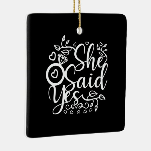 Hochzeitsgeschenk sagt sie ja keramikornament (Rechts)