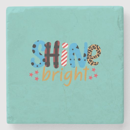 Hochzeitsgeschenk Shine Bright Steinuntersetzer (Vorderseite)