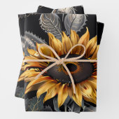Hochzeitsgeschenk Silver & Gold Sonnenblume Geschenkpapier Set (Beispiel)