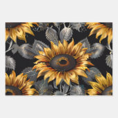 Hochzeitsgeschenk Silver & Gold Sonnenblume Geschenkpapier Set (Vorderseite)