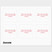 Hochzeitsgeschenk-Stickers Quadratischer Aufkleber (Blatt)