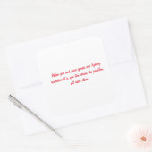 Hochzeitsgeschenk-Stickers Quadratischer Aufkleber (Umschlag)