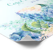 Hochzeitsgeschenk Tafelschild Aquarellblau Hydrang Poster (Ecke)