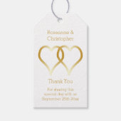 Hochzeitsgeschenk Tag Gold Herzen Geschenkanhänger (Vorderseite)