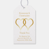 Hochzeitsgeschenk Tag Gold Herzen Geschenkanhänger (Rückseite)