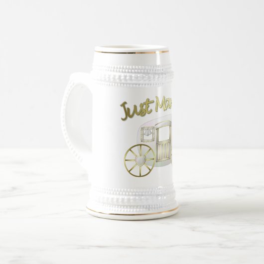 Hochzeitsgeschenk-Tasse Bierglas (Vorderseite Links)